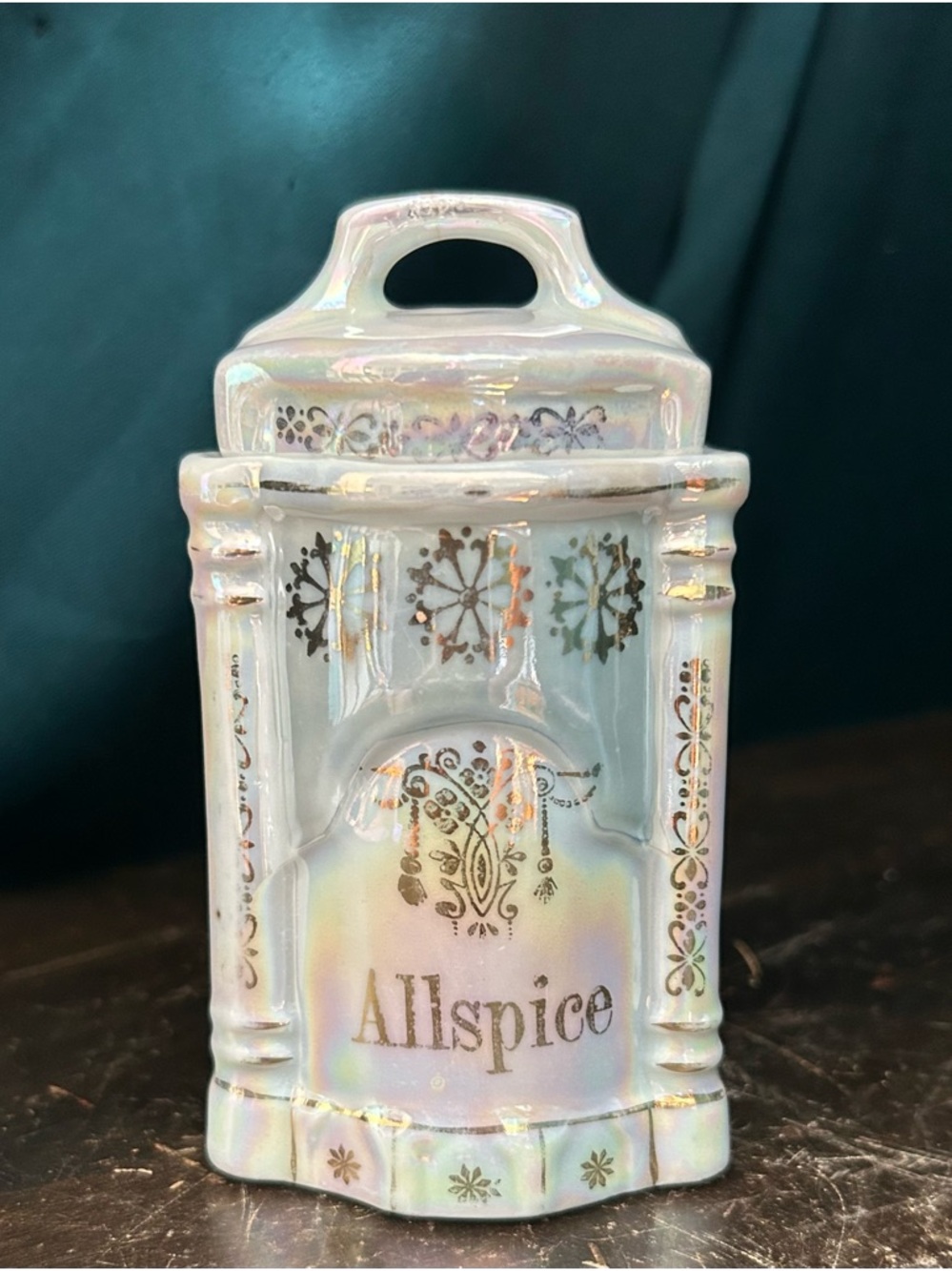 Vintage German Lusterware Allspice Jar